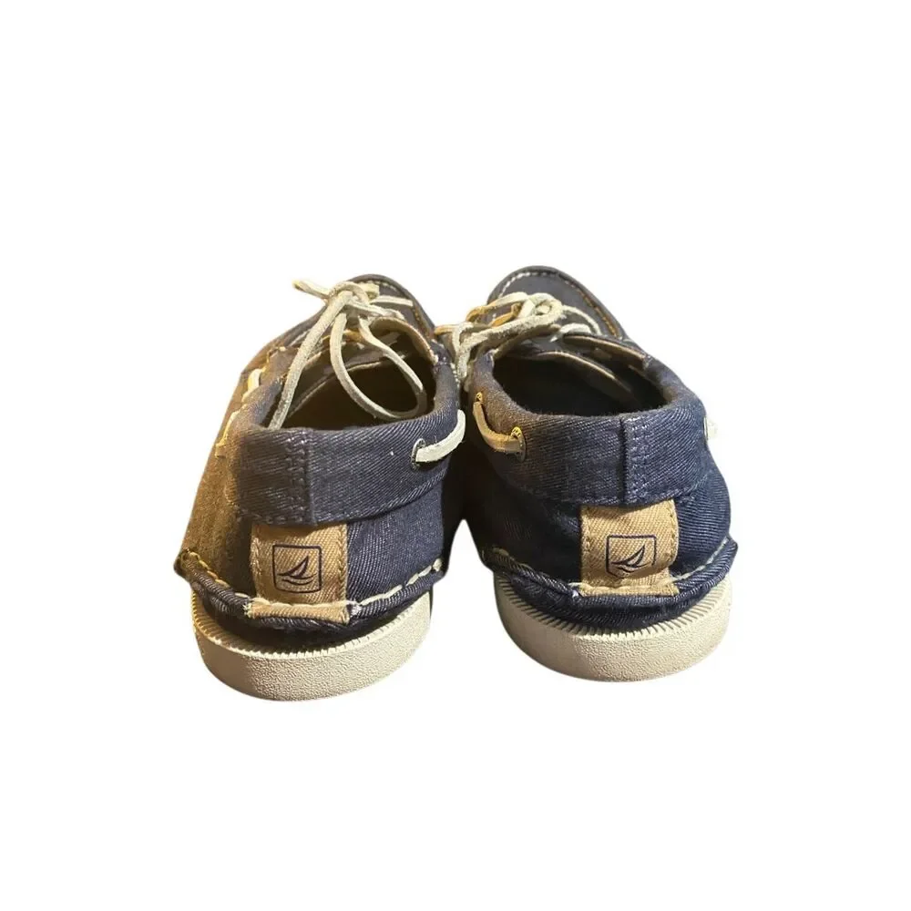 Sperry men’s slip on blue Topsider canvas shoes, 10.5.
